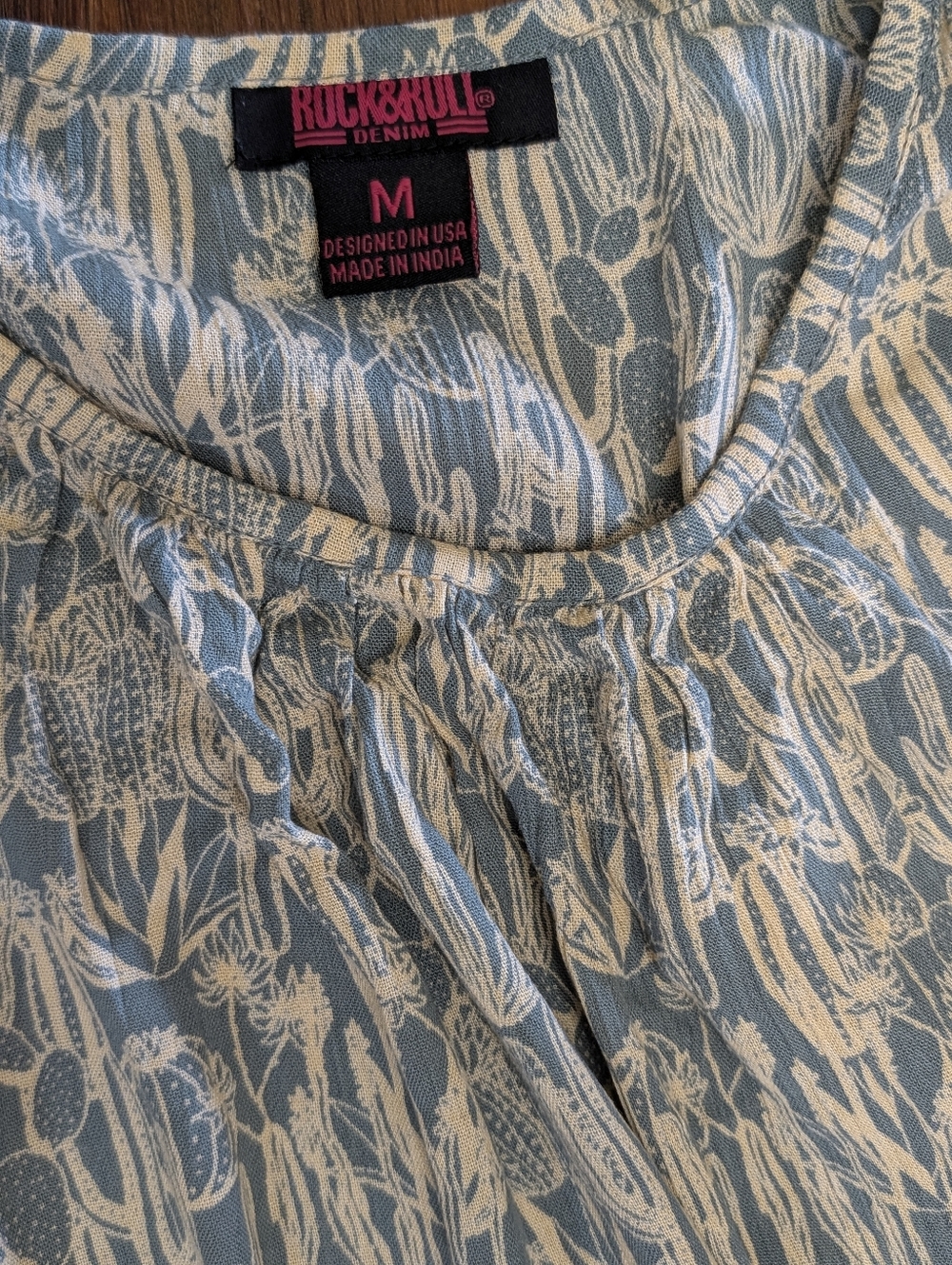 Rock & Roll Denim 2 Piece Cactus 🌵 Print Skirt And Top Medium - Picture 7 of 7